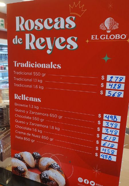 Rosca de Reyes El Globo: precios 